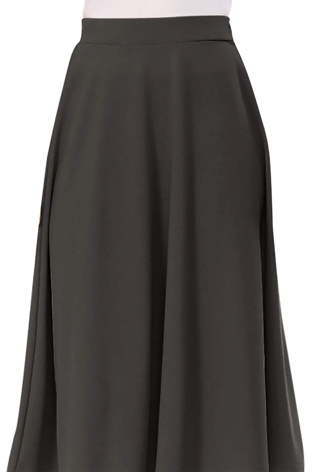 Women's Flared Lightweight Elastic Midi A-line Skirt