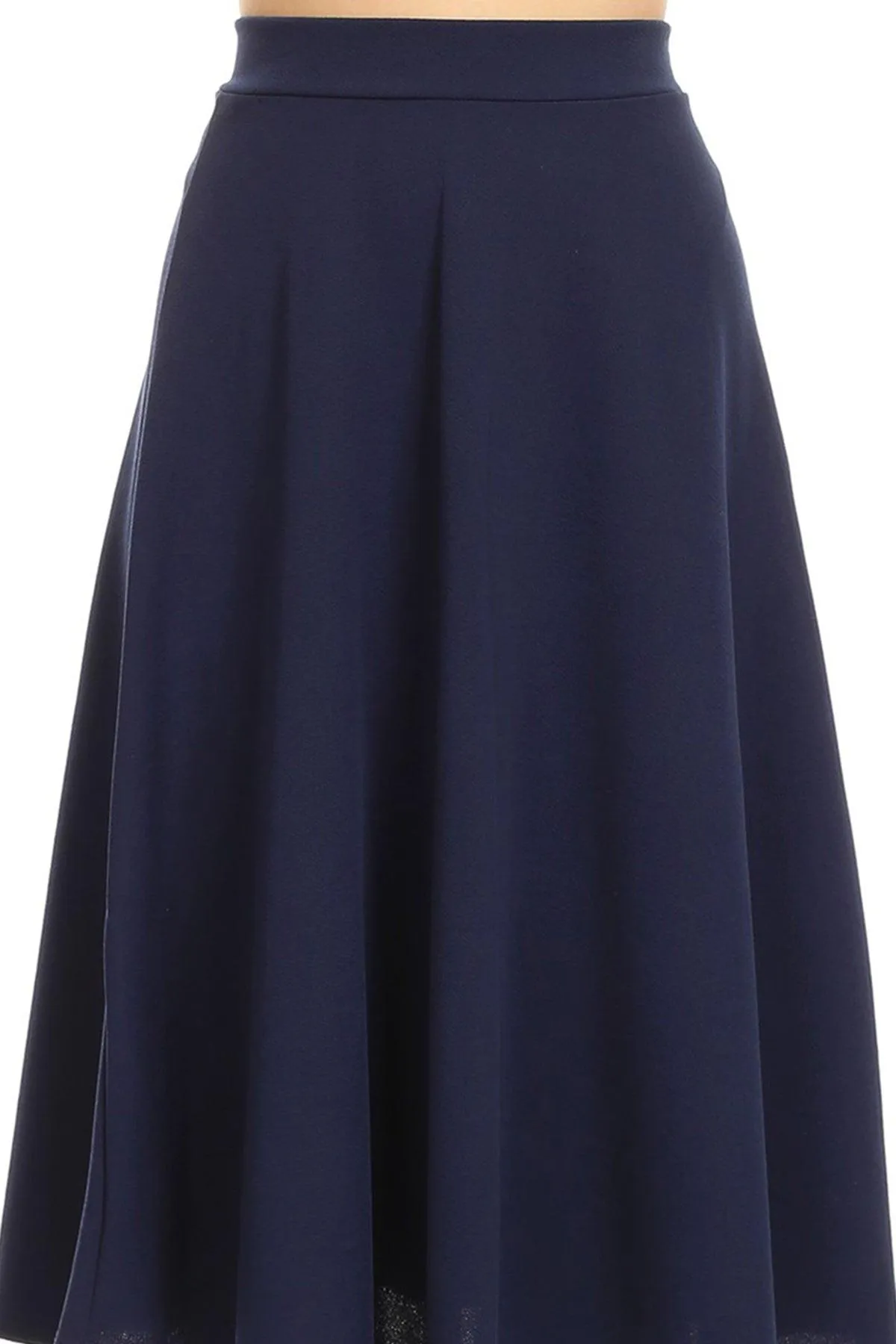 Women's Flared Lightweight Elastic Midi A-line Skirt