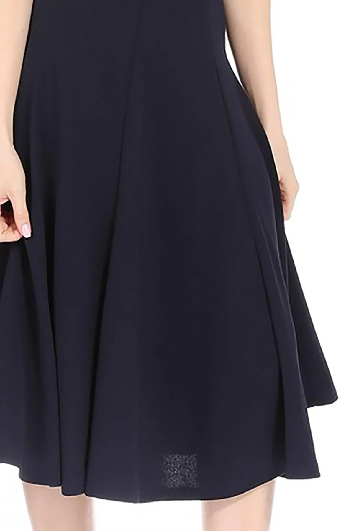 Women's Solid Flared Lightweight Elastic High Waist Long Midi A-line Skirt