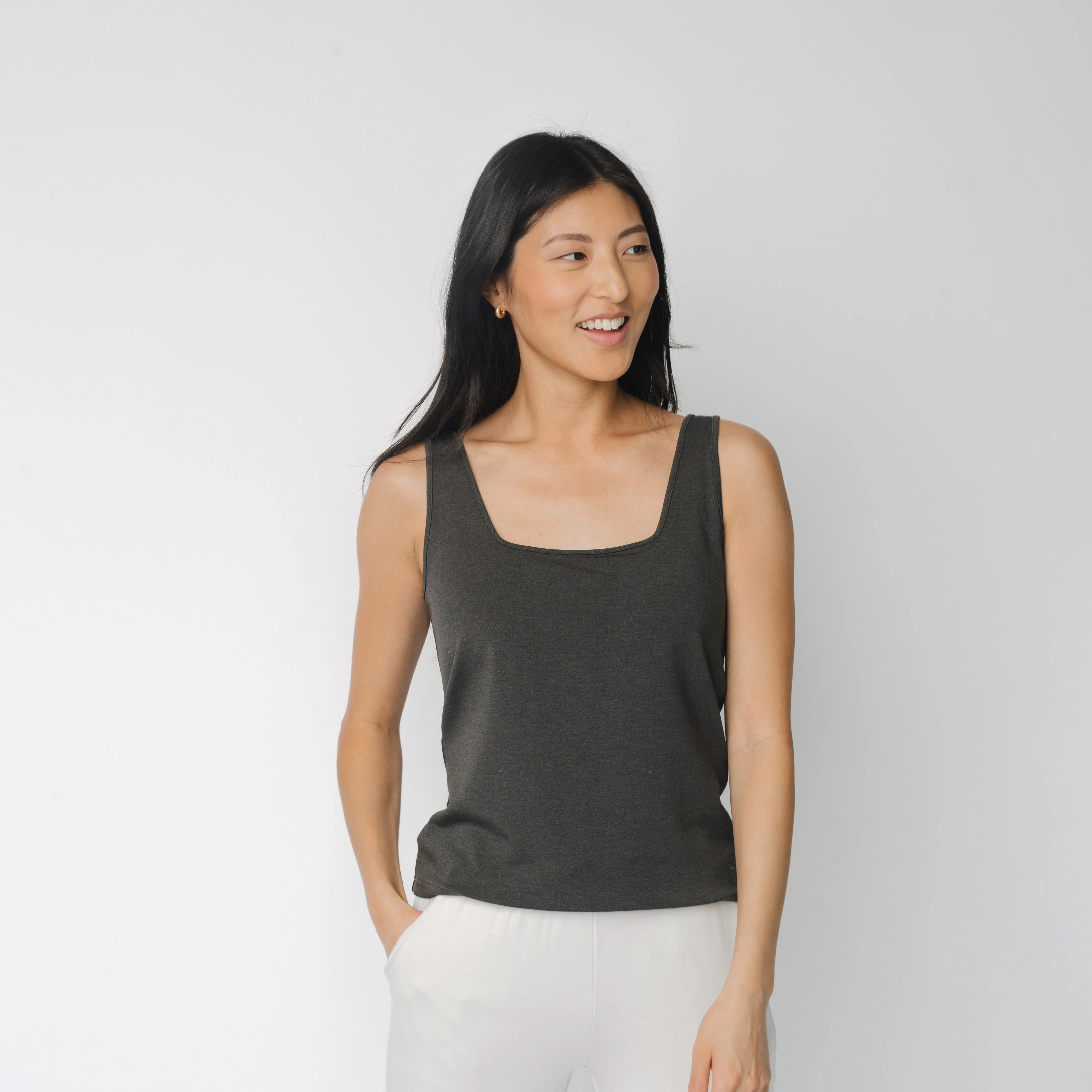 Women's Ultra-Soft Bamboo Square Neck Tank