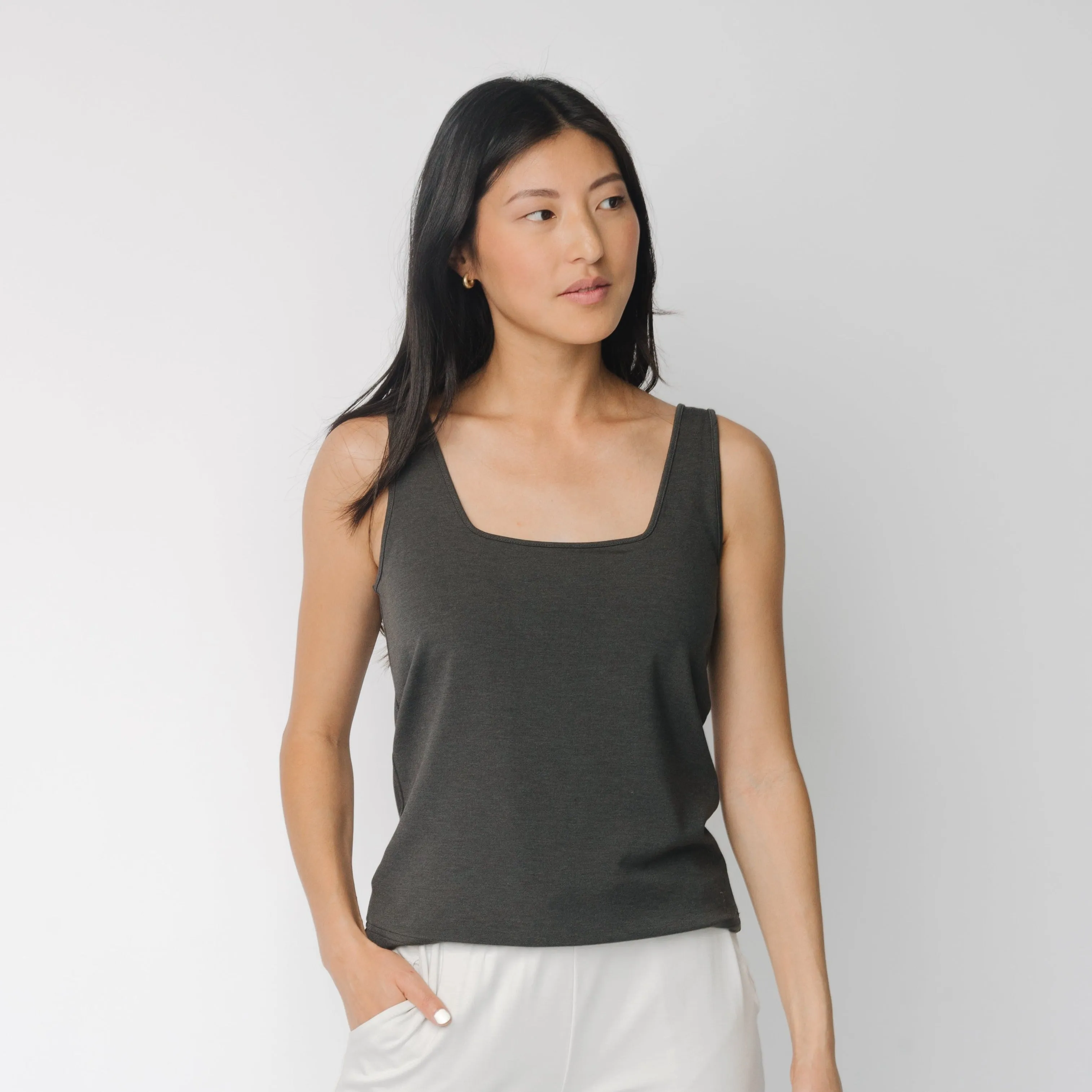 Women's Ultra-Soft Bamboo Square Neck Tank